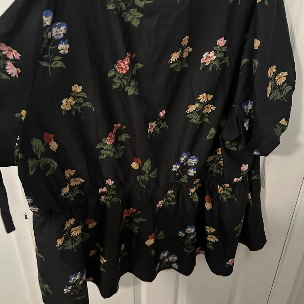 BloomChic Black Dress with Floral Accents - Picture 6 of 6